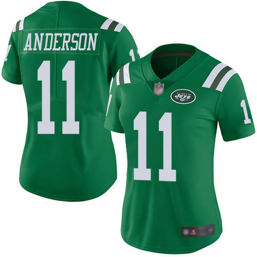 New York Jets Limited Green Women Robby Anderson Jersey NFL Football 11 Rush Vapor Untouchable
